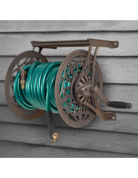 Carrete de Manguera Decorativo AMES 2398110 38,10 m Metal Marrón