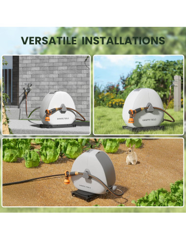 Carrete de Manguera Retráctil Giraffe Tools 1/2" x 24,99m