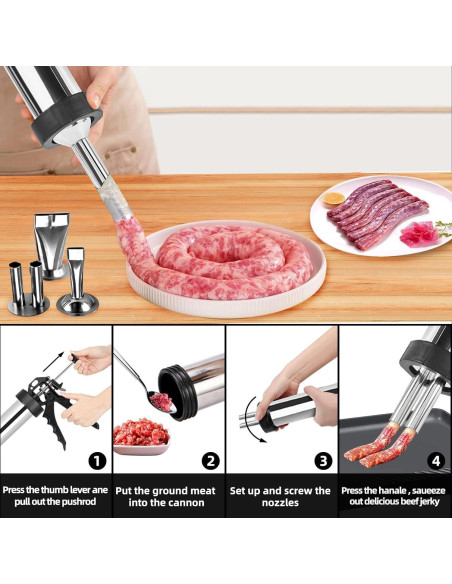 Kit de Pistola de Jerky de Acero Inoxidable XDGGCSY - 5 Boquillas