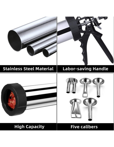 Kit de Pistola de Jerky de Acero Inoxidable XDGGCSY - 5 Boquillas