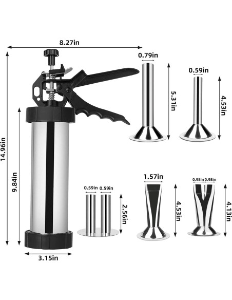 Kit de Pistola de Jerky de Acero Inoxidable XDGGCSY - 5 Boquillas