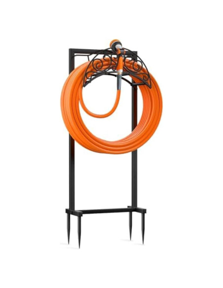 Soporte para Manguera de Jardín Helhom Metal Negro 2,72 kg