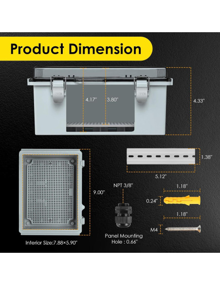 Caja de Conexiones Eléctricas Impermeable Joisyoya 22,1x17cm