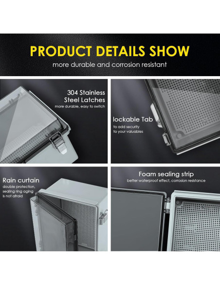 Caja de Conexiones Eléctricas Impermeable Joisyoya 22,1x17cm