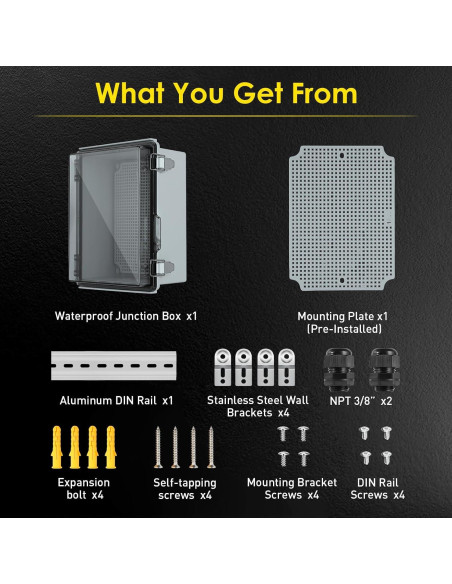 Caja de Conexiones Eléctricas Impermeable Joisyoya 22,1x17cm