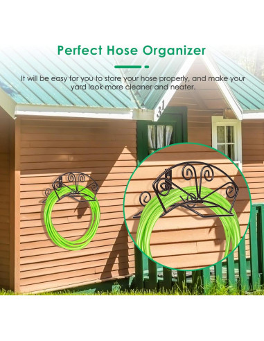 Soporte para Manguera de Jardín TomCare Montaje en Pared Bronce