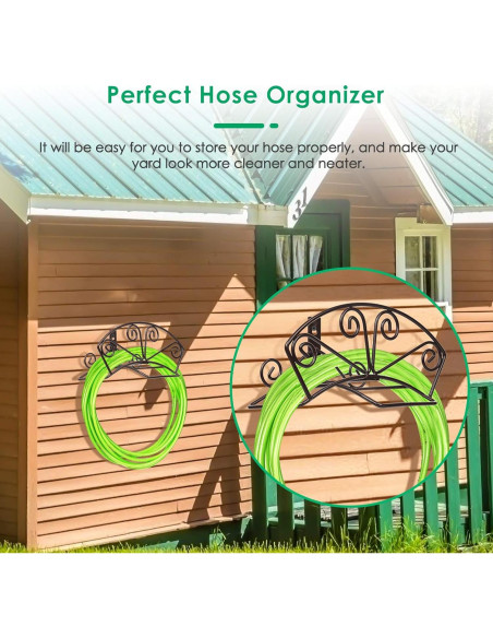 Soporte para Manguera de Jardín TomCare Montaje en Pared Bronce