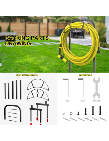 Soporte para Manguera de Jardín Suchek 150 pies Resistente