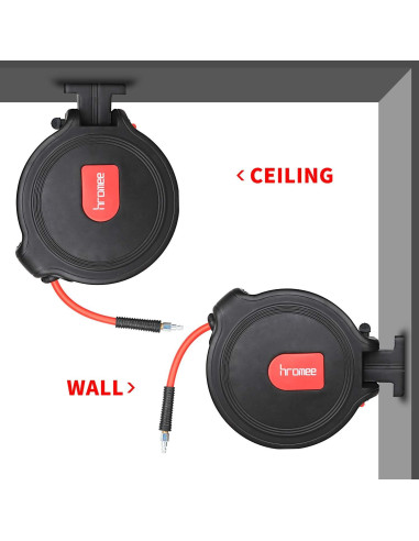 Carrete de Manguera de Aire Hromee 3/8" x 15,24 m Automático