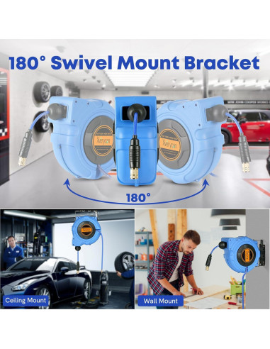 Carrete de Manguera de Aire Retráctil Xverycan 3/8" x 15m 300 PSI