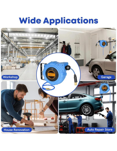 Carrete de Manguera de Aire Retráctil Xverycan 3/8" x 15m 300 PSI