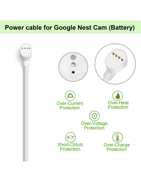 Cable de carga 10 m iMahDirect para Google Nest Cam