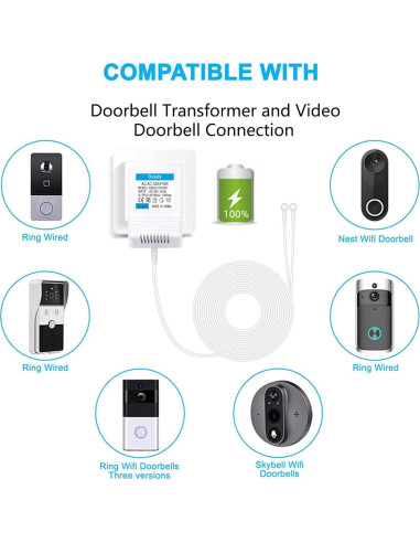 Adaptador de Alimentación Ousaly 18V 1A para Timbres Inteligentes