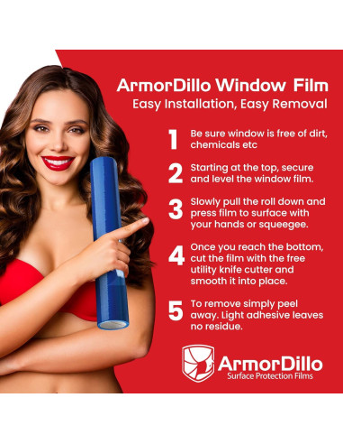 Film Protector de Ventana ArmorDillo Azul 30,48x60,96m UV 45días