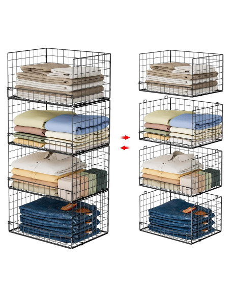 Organizador de Closet Apilable Yociyoga 4 Niveles 30x40x80cm Organizador de Closet Apilable Yociyoga 4 Niveles 30x40x80cm