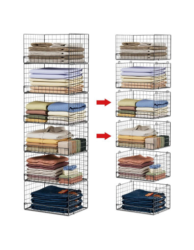 Organizador de Closet Yociyoga 6 Niveles Plegable Metal 6,35 kg