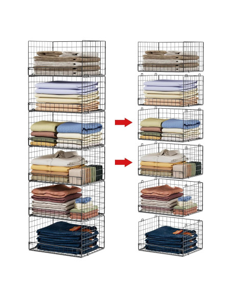 Organizador de Closet Yociyoga 6 Niveles Plegable Metal 6,35 kg