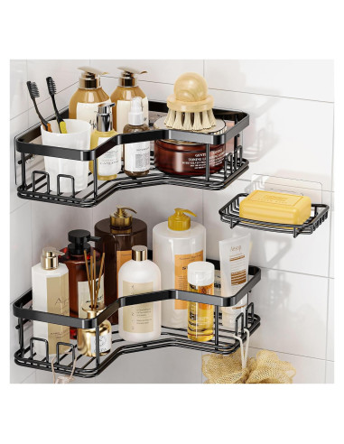 Organizador de Ducha MAXIFFE, 3 Estantes Esquina Acero Inoxidable