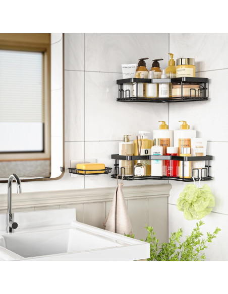 Organizador de Ducha MAXIFFE, 3 Estantes Esquina Acero Inoxidable