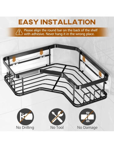 Organizador de Ducha MAXIFFE, 3 Estantes Esquina Acero Inoxidable