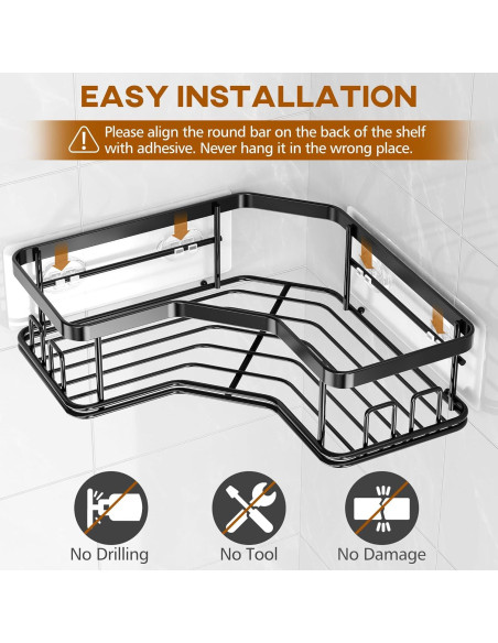 Organizador de Ducha MAXIFFE, 3 Estantes Esquina Acero Inoxidable