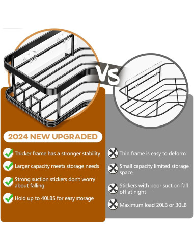 Organizador de Ducha MAXIFFE, 3 Estantes Esquina Acero Inoxidable