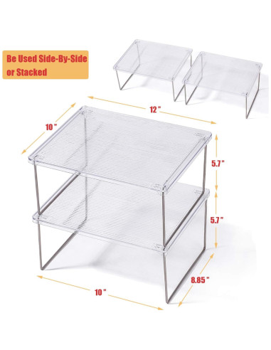 Organizador de despensa IVYHOME apilable 2 paquetes 30x25cm