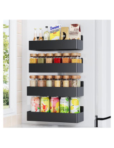 Estante Magnético para Especias Mystozer Negro 4 Paquete