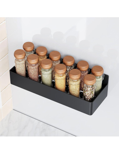 Estante Magnético para Especias Mystozer Negro 4 Paquete