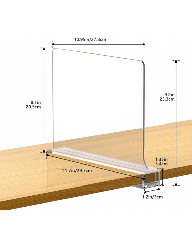 6 Divisores de Estante Acrílico Aolloa 29.72x23.37 cm