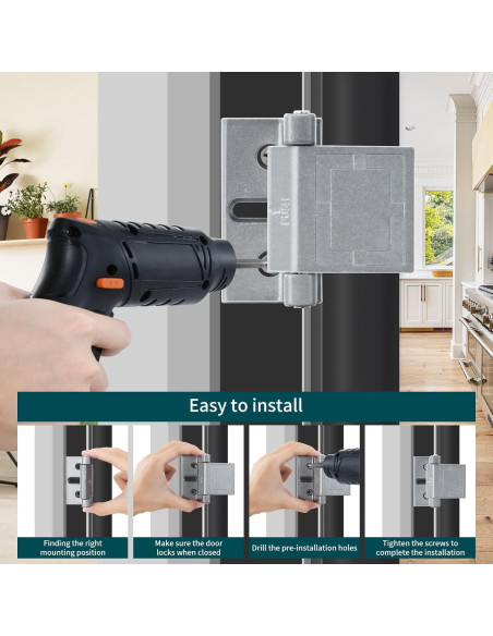 Cerradura de Puerta Reforzada JIADAXIN Aluminio 0.15 kg