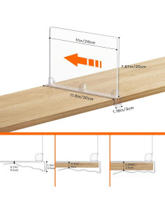 Divisores de Estante Acrílico Fixwal 8 PCS 30x20 cm 2