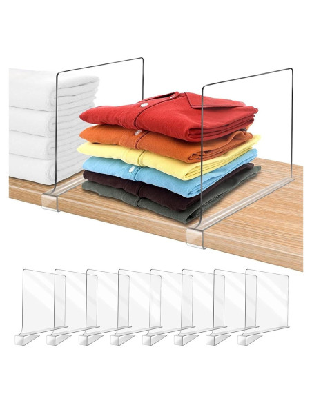 Divisores de Estante Acrílicos Celesterra 8 Unidades Ajustables