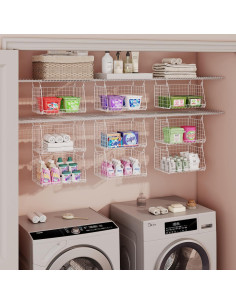 Organizador Colgante de Ropa 3 Niveles Sonyabecca Blanco 2