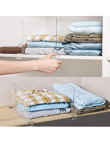 Divisores de Estante Acrílicos Celesterra 8 Unidades Ajustables