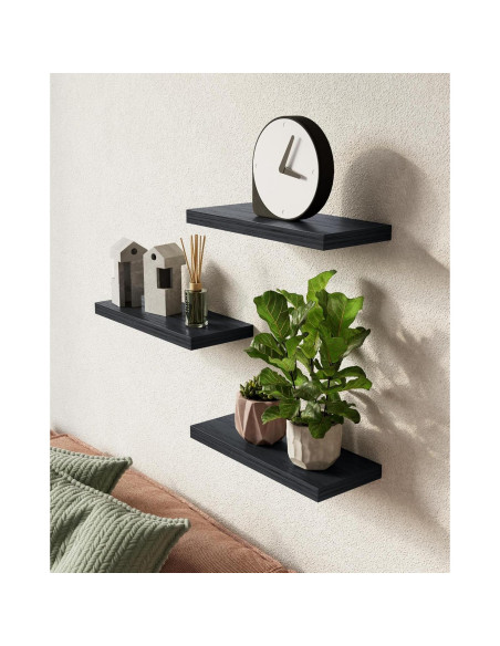Estantes Flotantes BAYKA de Madera Rústica 3 Piezas 40,6 cm