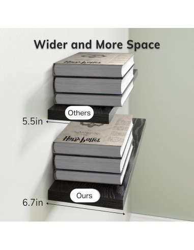 Estantes Flotantes BAYKA de Madera Rústica 3 Piezas 40,6 cm