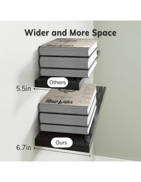 Estantes Flotantes BAYKA de Madera Rústica 3 Piezas 40,6 cm