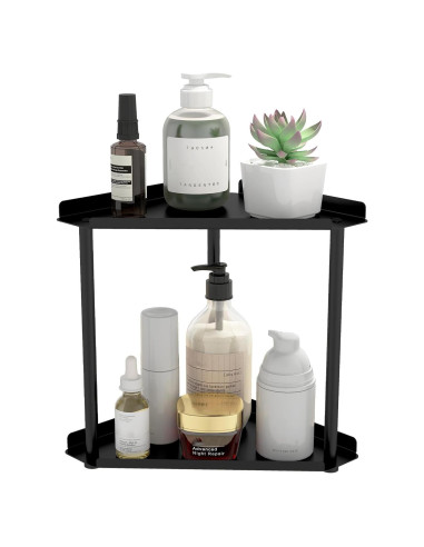 Organizador de baño Jesginboo 2 niveles negro compacto
