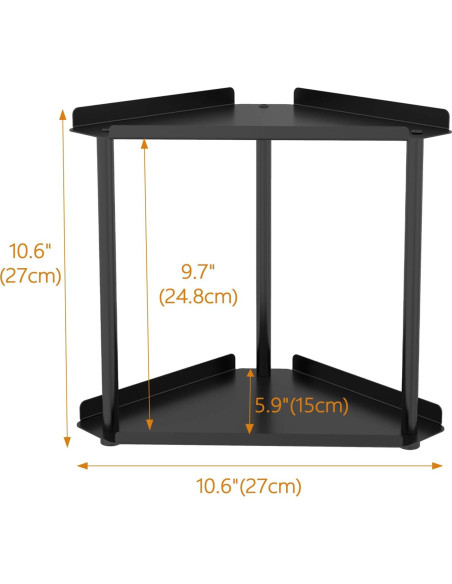 Organizador de baño Jesginboo 2 niveles negro compacto