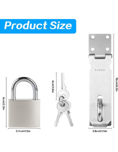 Juego de Cerradura de Acero Inoxidable QBXMY7 12,7 cm 2