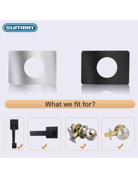 Placa de refuerzo de cerradura de puerta SUMBIN 4 piezas acero inoxidable