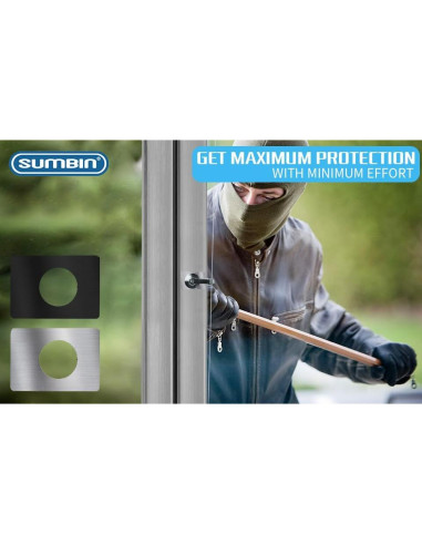 Placa de refuerzo de cerradura de puerta SUMBIN 4 piezas acero inoxidable