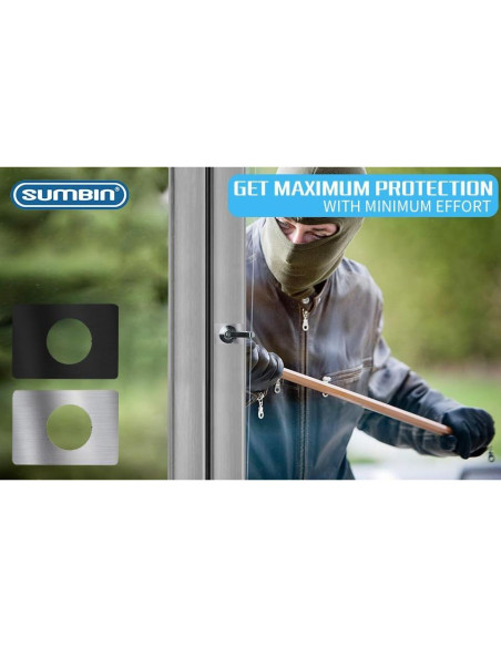 Placa de refuerzo de cerradura de puerta SUMBIN 4 piezas acero inoxidable