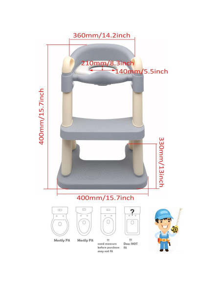 Silla de Entrenamiento para Baño HTTMT Gris Ajustable