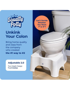 Taburete de Baño Ajustable Squatty Potty 2.0 Blanco 7"/9" 2