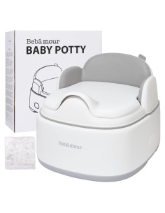 Asiento de Entrenamiento para Baño Bebamour Gris 3 en 1