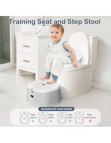 Inodoro de Entrenamiento 3 en 1 CheerTry Gris con Escalón