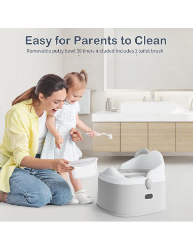 Inodoro de Entrenamiento 3 en 1 CheerTry Gris con Escalón