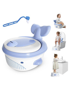 Inodoro de Entrenamiento 3 en 1 Aimsnk Azul con Escalón